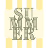 Typographie estivale Rayée jaune