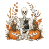 Halloween, Skeleton, Black Cat