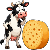 Cow Meets Cheese Cartoon