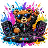 Teddy Bär DJ Neon-Splash