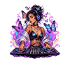 Night DJ in with butterfly flair