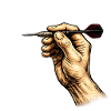 Unerring hand with darts