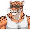 Sportleopard mit Brille