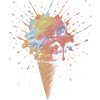 Mehrfarbiger Splash Ar Eiskegel