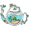 Teekanne-Gartenfrosch