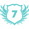 Seven-winged shield with number 7