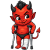 Red Demon with Crutches