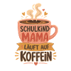 Schulkind Mama läuft auf Koffein