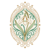 Jugendstil Iris Ornament