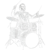 Andrew Johnson plays drums