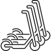 Electric Scooter Fleet Line Icon