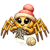 Spinne strickt