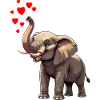 Elephant with hearts