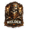 Skull Welder with Sparks