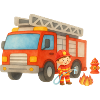 Little Firefighter Cartoon Design
