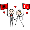 Wedding Couple Albania Turkey Flag