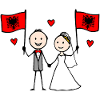 Wedding Couple Albania Flag