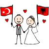 Wedding Couple Turkey Albania Flag