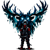 Night Warrior with Blue Wings