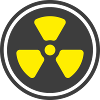 Radiation Warning Solid Icon Nuclea Symbol