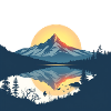 Mountain Lake Sunset Reflection