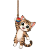 Katze hängt am Seil