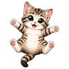Cat with outstretched paws