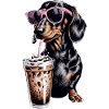 Dackel Eiskaffee