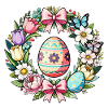 Pastel Easter Floral Egg Wreath