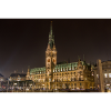 Hamburg City Hall illuminated at night