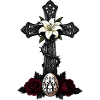 Dark Cross Lily Rose Design