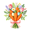 Easter Carrot Bouquet with Eggs