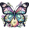 Pastel Floral Butterfly