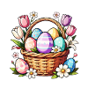 Easter Basket Eggs in Bloom