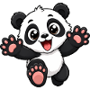 Cute panda running towards you