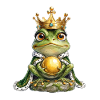 Majestic Frog Prince with Golden Ball