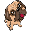 Pug Whimsy Cartoon Face