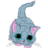 Grey Kitten with Neon Eyes