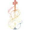 Violin Line Art Retro Style