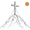 Cross summit at sunrise