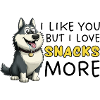 Siberian Husky Snack Lover Cartoon