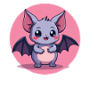 Cute Pastel Goth Bat Character