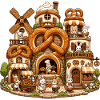 Fairytale baker's world with pretzels