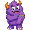 Purple Monster with Band-Aid