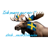 Nordic Moose mit Schwedenflagge