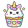 Pastell-Einhorn-Cupcake-Kawaii-Design