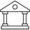 Courthouse Line Icon Government Justice Building