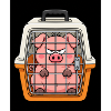 Grim Pig in Cage Cartoon