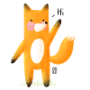 waving fox Hi