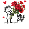 Nice Day stick figure with roses